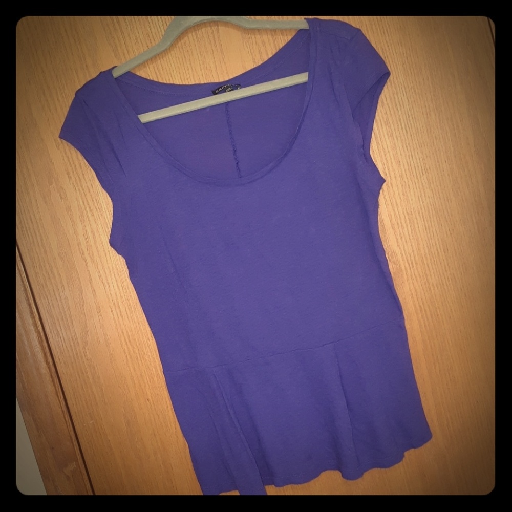 Express heathered purple peplum scoopneck tee